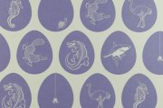 HR Which Came First wallpaper in Silver & Purple by Paperboy Interiors