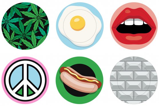 Тарелки BLOW porcelain plates: Weed, Egg, Mouth, Peace, Hot Dog, The Wall